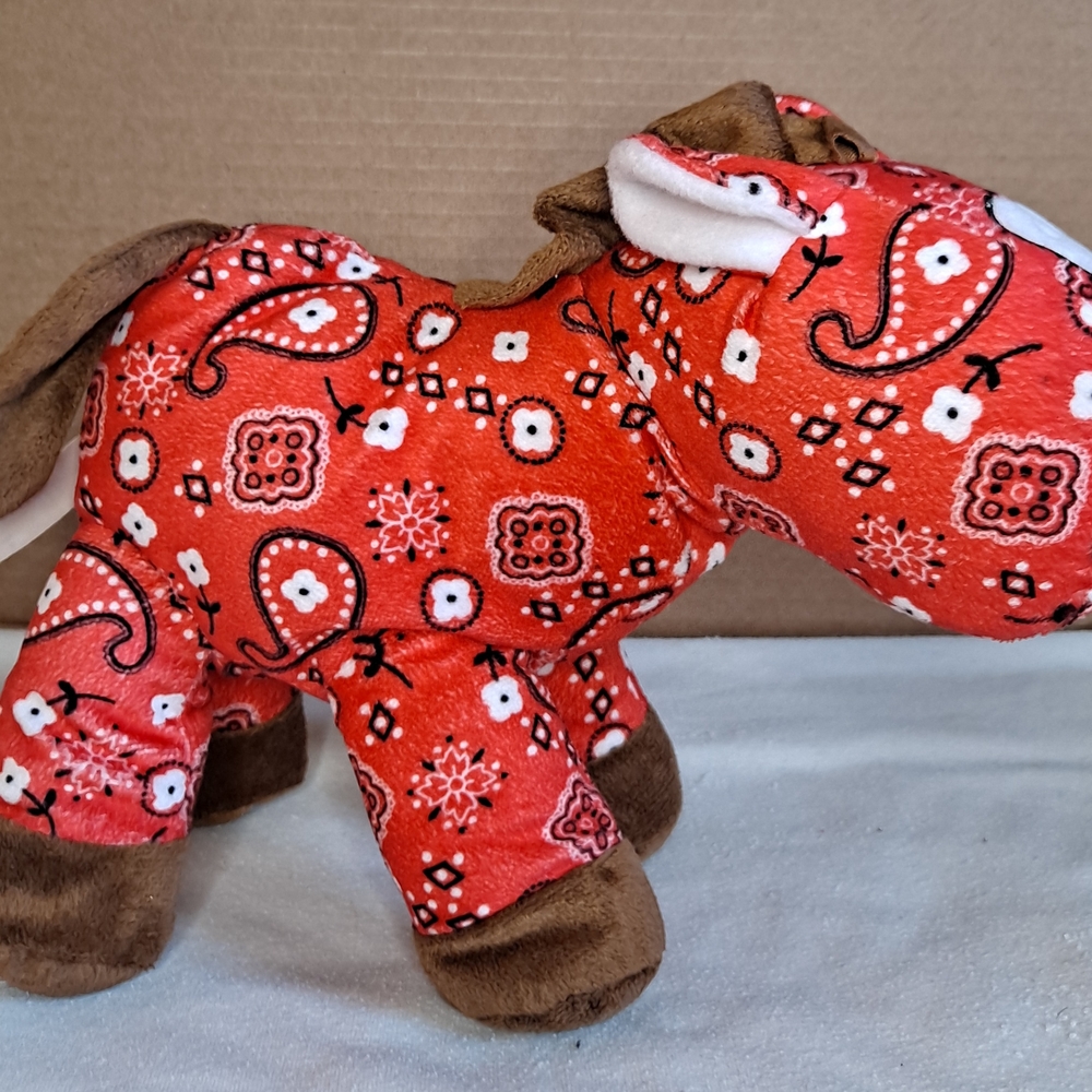 Red Paisley Plush Horse Toy
